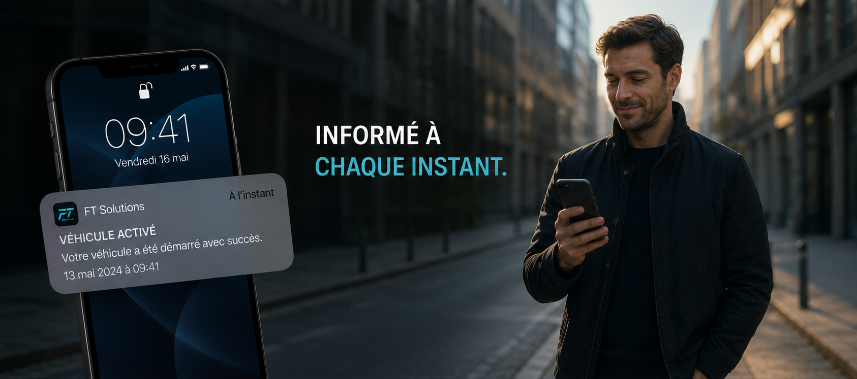 Conducteur utilisant l'application FT Solutions